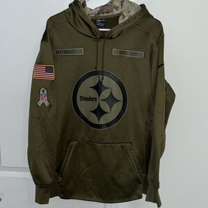 Pittsburgh Steelers Nike Olive Green Salute to Service Hoodie Hooded Sweatshirt